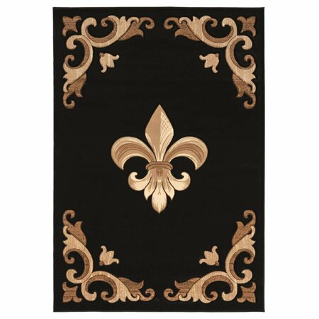 UNITED WEAVERS OF AMERICA 7 ft. 10 in. x 10 ft. 6 in. Bristol Barnsley Black Rectangle Area Rug 2050 11770 912